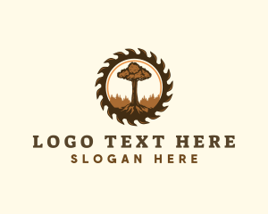Timber - Woodwork Tree Sawmill logo design