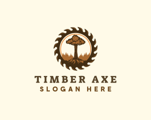 Woodwork Tree Sawmill logo design