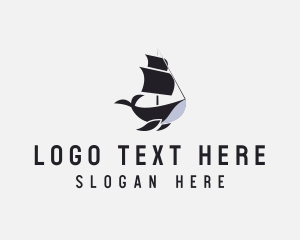 Abstract - Ship Humpback Whale logo design