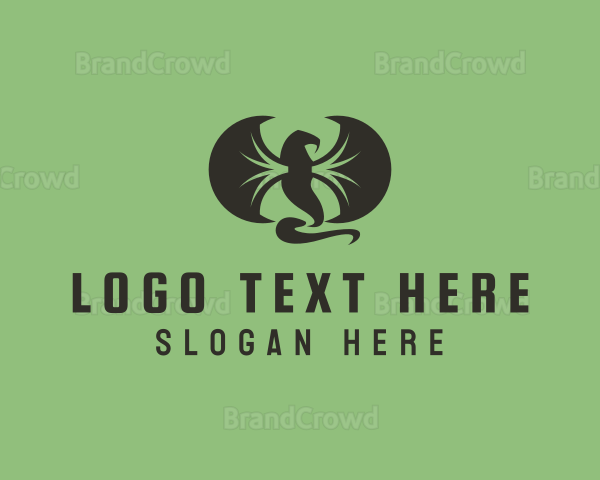 Winged Serpent Reptile Logo