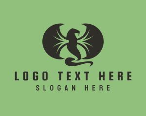 Winged - Winged Serpent Reptile logo design