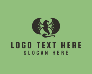 Winged - Winged Serpent Reptile logo design