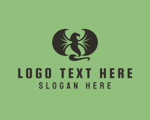 Winged Serpent Reptile Logo