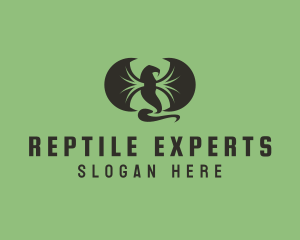 Winged Serpent Reptile logo design