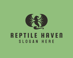 Winged Serpent Reptile logo design
