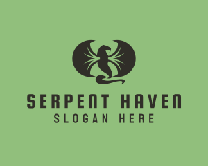 Reptile - Winged Serpent Reptile logo design