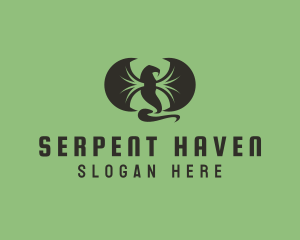 Winged Serpent Reptile logo design