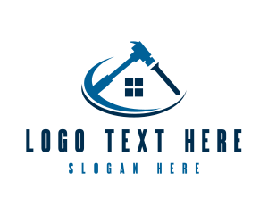 Roofing - Home Construction Hammer logo design