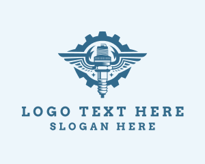 Cogwheel - Blue Engine Repair Garage logo design