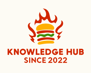 Delicious - Fire Hamburger Fast Food logo design