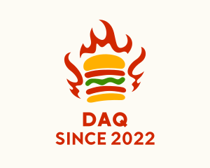 Fire - Fire Hamburger Fast Food logo design