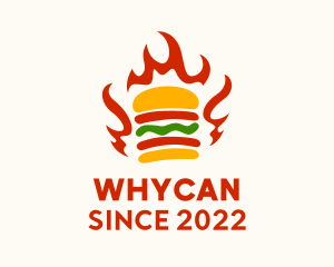 Cook - Fire Hamburger Fast Food logo design