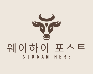 Brown Cow Bull logo design