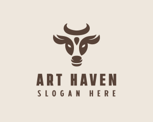 Brown Cow Bull logo design