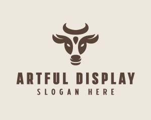 Brown Cow Bull logo design