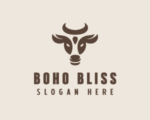 Brown Cow Bull logo design