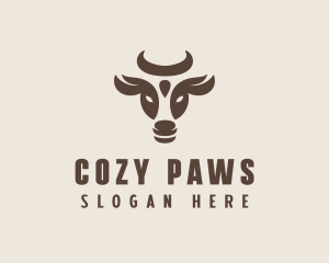 Brown Cow Bull logo design