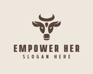 Brown Cow Bull logo design