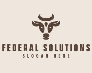 Brown Cow Bull logo design