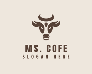 Brown Cow Bull logo design