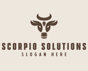 Brown Cow Bull logo design