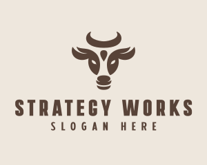 Brown Cow Bull logo design