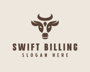 Brown Cow Bull logo design