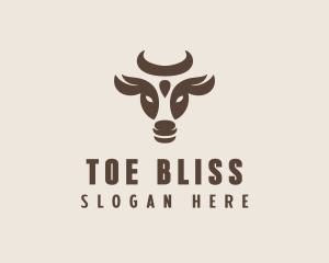 Brown Cow Bull logo design