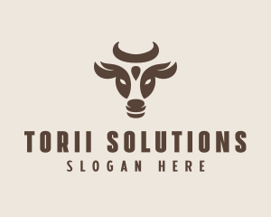 Brown Cow Bull logo design