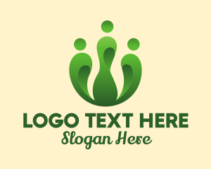People - Green People Plant logo design