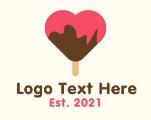 Snack - Heart Popsicle Snack logo design