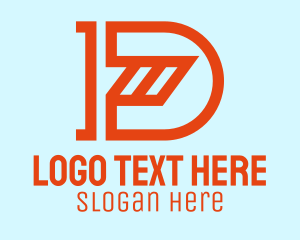 Orange Construction Letter D Logo