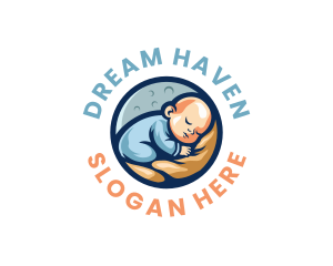 Sleeping Moon Baby logo design
