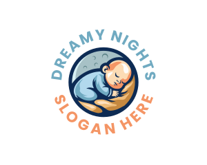 Nightwear - Sleeping Moon Baby logo design