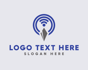 Wireless - Wifi Network Pen logo design