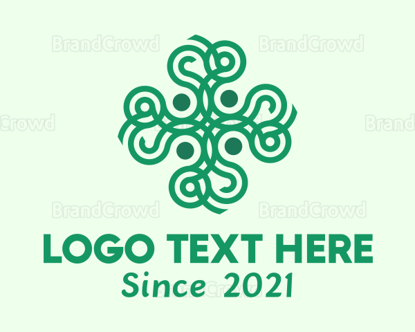 Green Ornamental Cross Logo