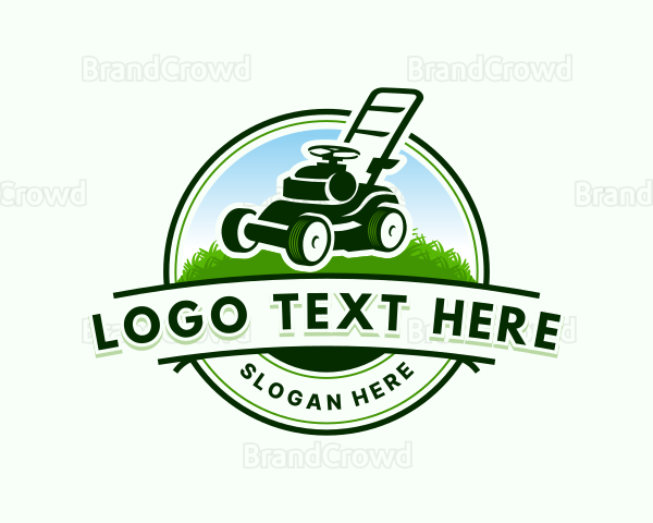 Landscaping Lawn Mower Logo