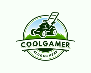 Grass Cutting - Landscaping Lawn Mower logo design