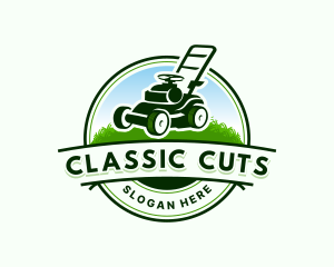 Landscaping Lawn Mower logo design