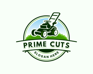 Landscaping Lawn Mower logo design