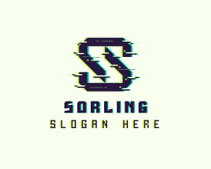 Glitch Gaming Letter S logo design