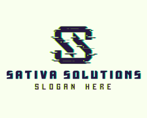 Glitch Gaming Letter S logo design