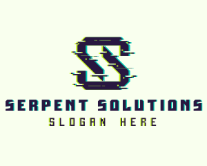 Glitch Gaming Letter S logo design