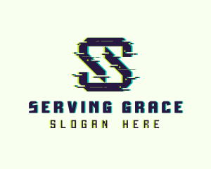 Glitch Gaming Letter S logo design