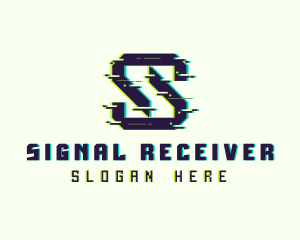 Glitch Gaming Letter S logo design