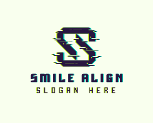 Glitch Gaming Letter S logo design