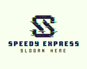 Glitch Gaming Letter S logo design