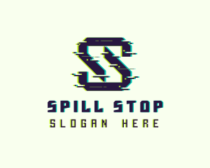 Glitch Gaming Letter S logo design