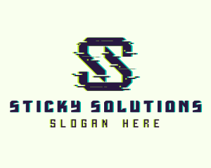 Glitch Gaming Letter S logo design