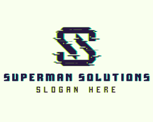 Glitch Gaming Letter S logo design